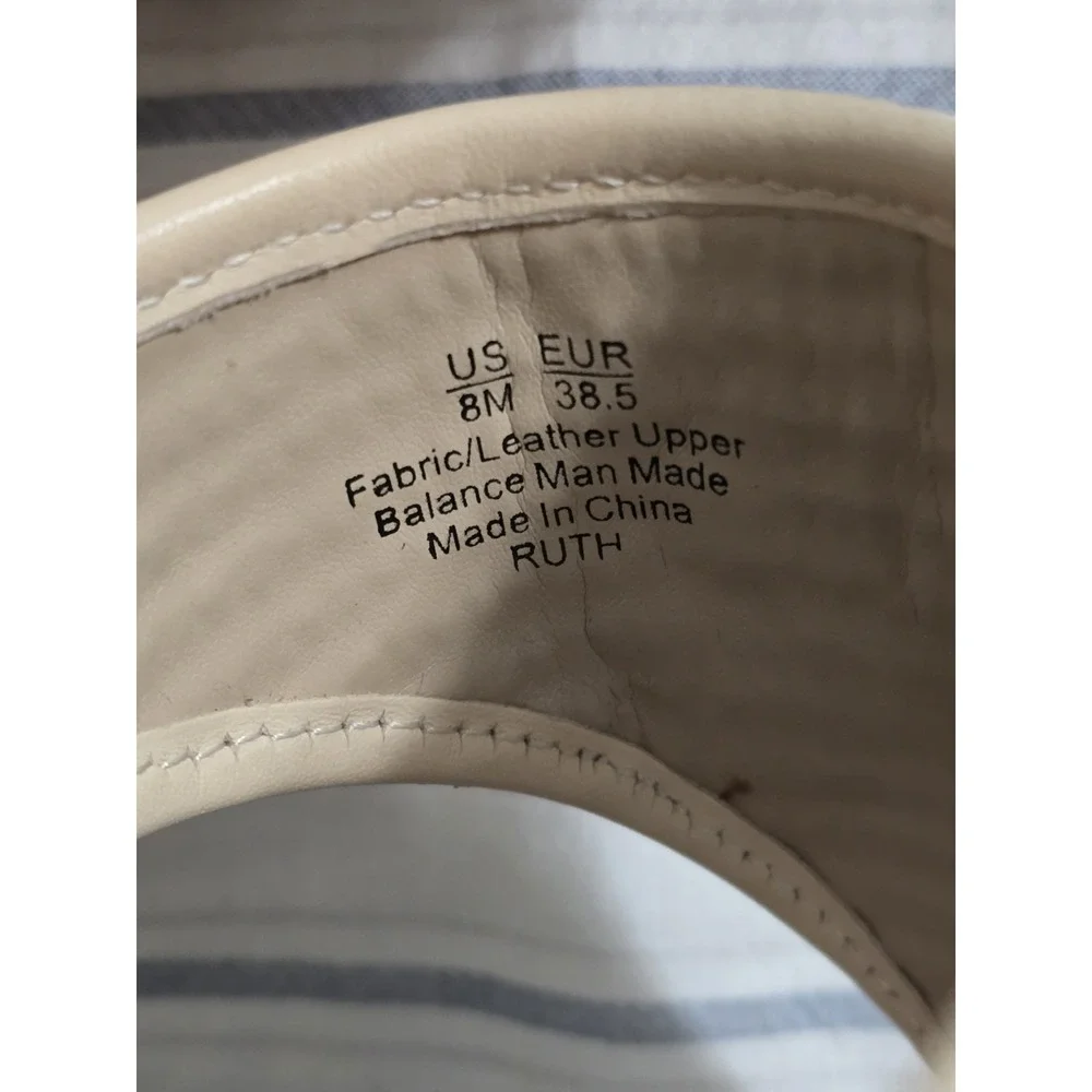 Sam Edelman Ruth Beige Leather Cork Wedge Thong Sandals size 8M